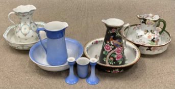 ANTIQUE WASH BASIN & JUG ASSORTMENT (4) Provenance: private collection Conwy