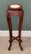 CHINESE HARDWOOD PLANTER STAND with marble top, 94 (h) x 27cms (top diam.) Provenance: private