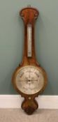 LARGE BURR WALNUT BALLOON BAROMETER, labelled A. Casartelli of Duke Street, Liverpool, 116 (h) x