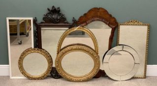 MIRROR ASSORTMENT (8), 105cms the tallest Provenance: private collection Conwy