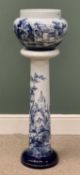 BLUE & WHITE PORCELAIN JARDINIERE & STAND Provenance: private collection Conwy