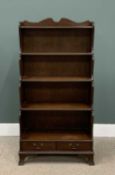 OFFERED WITH LOT 23 - MID-CENTURY TYPE WATERFALL BOOKCASE with two base drawers, 161 (h) x 79 (w)