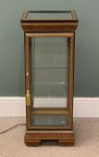 REPRODUCTION GLAZED & MIRRORED BIJOUTERIE/DISPLAY CABINET, faux walnut, black and gold lacquer