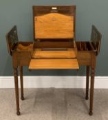 ANTIQUE METAMORPHIC DESK, labelled 'The Britisher Writing Table', Patent 24682, circa 1900, on