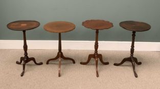 ANTIQUE WINE TABLE ASSORTMENT (4), all on tripod bases, 71cms (h) the tallest Provenance: private