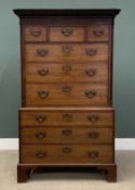 VICTORIAN MAHOGANY CHEST ON CHEST on bracket feet, 189 (h) x 111 (w) x 58cms (d) Provenance: private