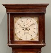 OAK LONGCASE CLOCK by Watkin Owen of Llanrwst, having a painted dial set with Arabic numerals,