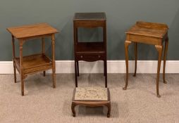 OFFERED WITH LOT 69 - SMALL FURNITURE including walnut table with galleried lower tier, mahogany