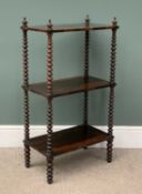 VICTORIAN ROSEWOOD THREE-TIER WHATNOT, 99 (h) x 53.5 (w) x 30.5cms (d) Provenance: private