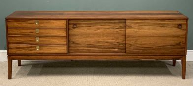 ARCHIE SHINE FOR HEALS MID-CENTURY ROSEWOOD SIDEBOARD circa 1965, having a bank of four drawers