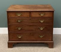 VICTORIAN MAHOGANY CHEST OF DRAWERS, on bracket feet, 82 (h) x 95 (w) x 51cms (d) Provenance: