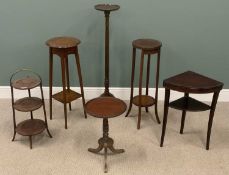 ASSORTED ANTIQUE STANDS & TABLES, 124cms (h) the tallest Provenance: private collection Conwy