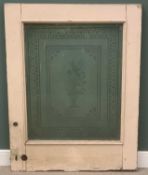 LARGE VINTAGE PANEL OF ETCHED GLASS 159 x 121cms in frame Provenance: private collection Conwy