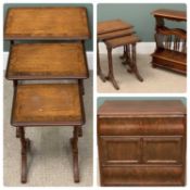 VINTAGE WALNUT TWO-DOOR CUPBOARD with two drawers, 80 (h) x 87 (w) x 59cms (d) along with