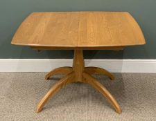 ERCOL BLONDE ELM WINDSOR EXTENDING DINING TABLE (flip over mechanism), 72 (h) x 105/149 (w) x
