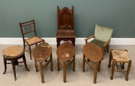 MID-CENTURY OVAL TOP OCCASIONAL TABLES (3), 44 (h) x 63 (w) x 33cms (d) together with parcel of