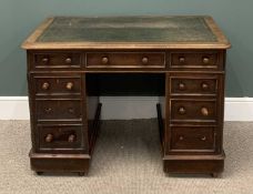 EDWARDS & ROBERTS (fl. 1845-1899) KNEEHOLE DESK with tooled top, twin pedestals and marked '