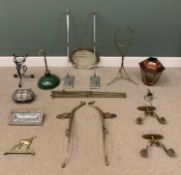 VINTAGE ARCHITECTURAL IRONMONGERY & LIGHTING to include hames copper lamp, mid-century type chrome