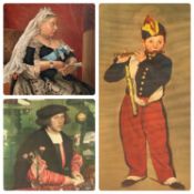 ENGLISH SCHOOL three prints - historical portraits of Queen Victoria, 59.5 x 44.5cms, marching boy