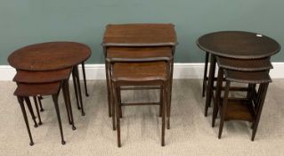 THREE VARIOUS TABLE NEST SETS Provenance: private collection Conwy