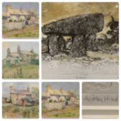AUDREY HIND (British b.1936) artist proof print - standing stones titled 'Tyr Newydd', signed in
