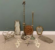 ASSORTED METALWARE to include an interesting Art Nouveau style copper charger, cast iron trivet