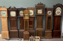 EIGHT LONGCASE CLOCKS for enthusiasts and restorers, to include Watkin Owen of Llanrwst, J N Jones