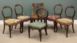 VARIOUS SEATING including four Victorian walnut drawing room chairs etc Provenance: private