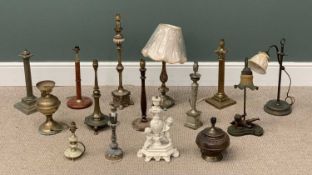 VARIOUS ANTIQUE & DECORATIVE TABLE LAMPS 60cms the tallest (15) Provenance: private collection