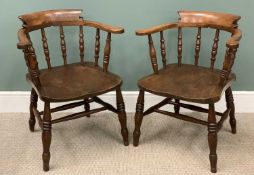 PAIR OF OAK SMOKER'S BOW ELBOW CHAIRS, 80 (h) x 62 (w) x 51cms (d) Provenance: private collection