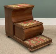 ANTIQUE MAHOGANY BED STEPS-COMMODE, 61 (h) x 46 (w) x 74cms (d) Provenance: private collection