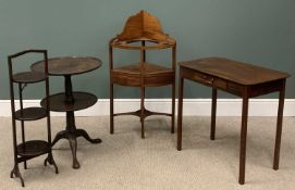 FURNITURE GROUP including Victorian mahogany dumb-waiter with circular tiers on a tripod base, 72 (