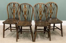 PLUS LOT 27 - 'G R V' MARKED SET OF FOUR SPINDLED & HOOPED BACK DINING CHAIRS Provenance: deceased