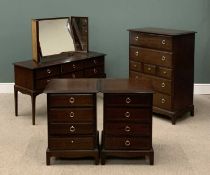 STAG MINSTREL BEDROOM FURNITURE comprising dressing table with triple mirror and six drawers, 127 (