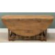 SUBSTANTIAL OAK GATE-LEG TABLE circa 1900s, on turned and block supports, 76 (h) x 169cms (width/ - Image 2 of 6