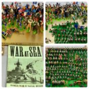 LARGE COLLECTION OF MINIATURE HAND PAINTED METAL SOLDIERS, 2-6cms (h), English Civil War with