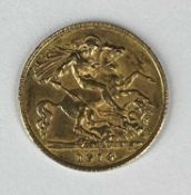 GEORGE V 1914 GOLD HALF SOVEREIGN, 4gms Provenance: private collection Conwy