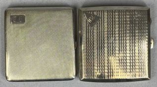 TWO GEORGE V SILVER CIGARETTE CASES with engine turned decoration, Chester 1931, Trevitt and Sons