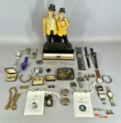 COLLECTION OF CONTEMPORARY WRISTWATCHES, CUFFLINKS, CHAINS, OTHER COSTUME JEWELLERY ETC