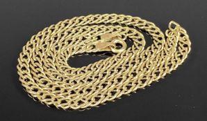 9CT GOLD FLAT CURB LINK NECKLACE, 40cms (l), 6.7gms Provenance: private collection Conwy