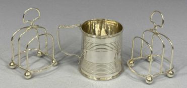 SILVER COLLECTABLES including Victorian wirework twin slice toast racks on ball feet a pair,