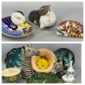 GROUP OF MIXED CERAMICS including Royal Crown Derby mandarin duck paperweight, Royal Crown Derby