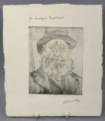 MIXED GROUP OF COLLECTABLES & EPHEMERA including original etching by Ronald Ossory Dunlop, 'The