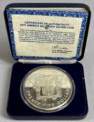 BANK OF JAMAICA STERLING SILVER 1969 TWENTY-FIVE DOLLAR COIN, 137gms, in capsule and box Provenance: