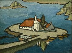 MARGO INGHAM (English 1918 - 1978) oil on board - 'Mouse Island', inscribed verso with artist's