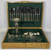 SILVER/PLATED ITEMS comprising George V trumpet form vase with pierced rim, weighted base, Sheffield