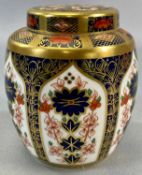 ROYAL CROWN DERBY OLD IMARI GINGER JAR & COVER, 1128 LX11, red printed backstamps, 12cms (h)