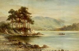 EMIL AXEL KRAUSE (Danish 1871 - 1945) watercolour - entitled 'Friars Crag Derwentwater', signed