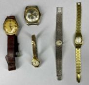 GROUP OF WRISTWATCHES, Oris Super gold plated gents wristwatch, on leather strap, 35mms (diam.), a