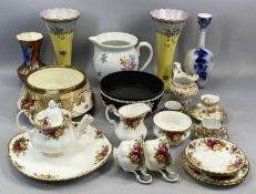 GROUP OF CERAMICS including Royal Albert 'Old Country Roses' part tea set, Wedgwood black basalt